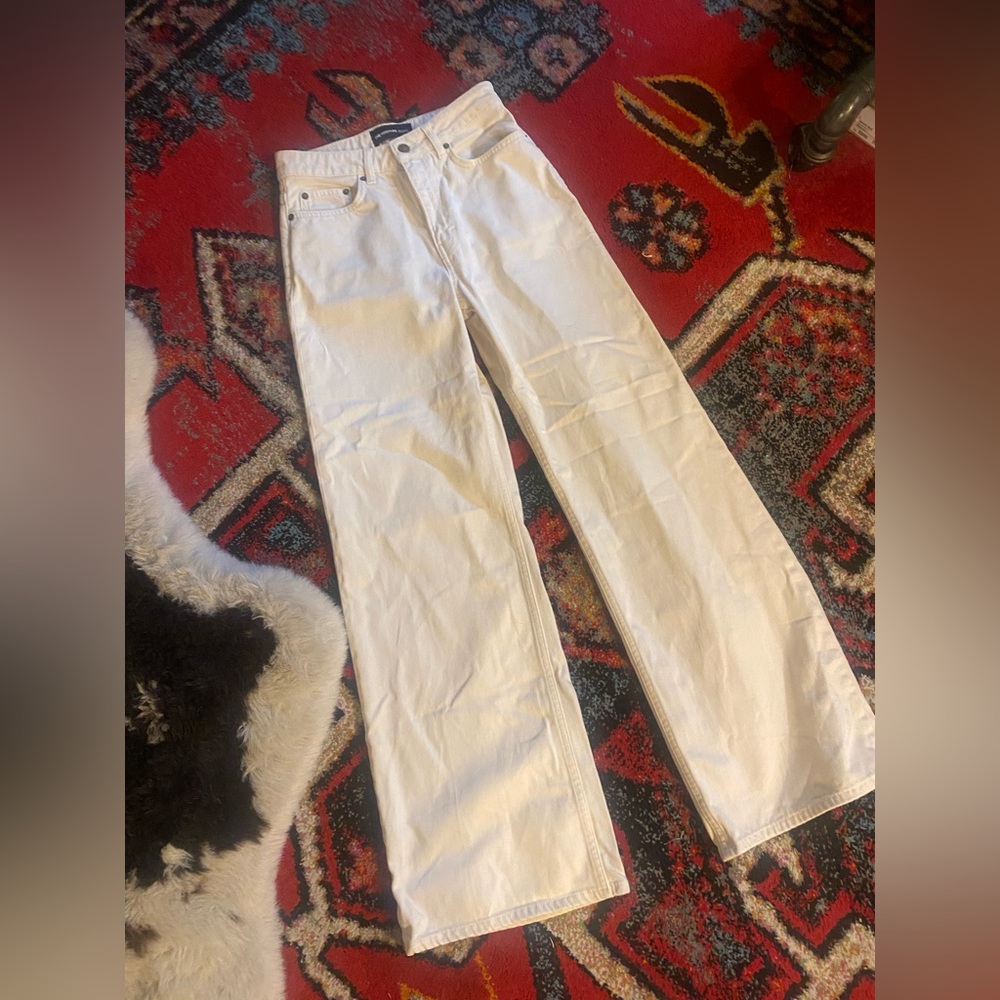 The Kooples Denim Edit Cream Wide Leg Jean